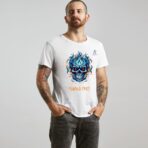 Levonte Minimalist White T-Shirt, M Size, Printed Design