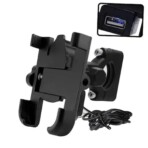 USB Mobile Phone Holder, Metal Construction, Black, Waterproof