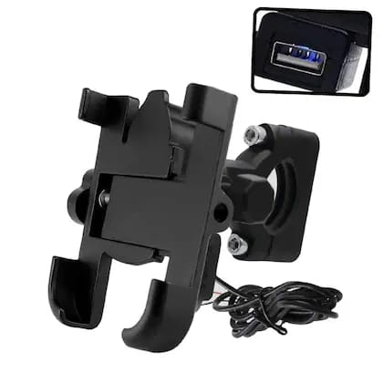 USB Mobile Phone Holder, Metal Construction, Black, Waterproof