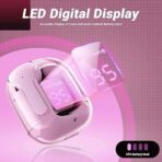 MEXO UltraPods Max TWS Earbuds Pro Bluetooth | Transparent Design | Fast Charging | 13mm HD Bass Drivers | Built-in Mic | Running, Outdoors, Music Sound (Pink)