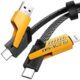 Fun Flickers 4 In 1 Metal Fast Charging & Data Transfer 65W Cable | Super Durable Texture Braided | Supporting Type C,Type A For All phones & Laptop