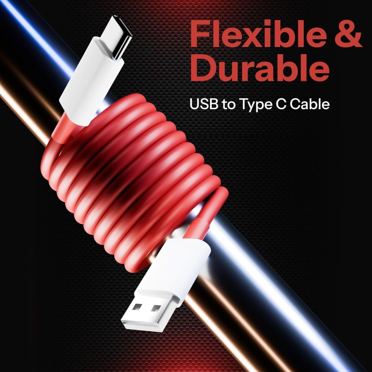 FI_AT WIRE Original Fast 80W USB Type C Data Sync Fast Charging Charger Cable Compatible for One Plus 12/r,11/r,10r,10t,10,10 pro,9 Pro,8,8T,7t,7t Pro,6,Nord,4,3,2,2t,Ce2 Lite,Ce3 lite